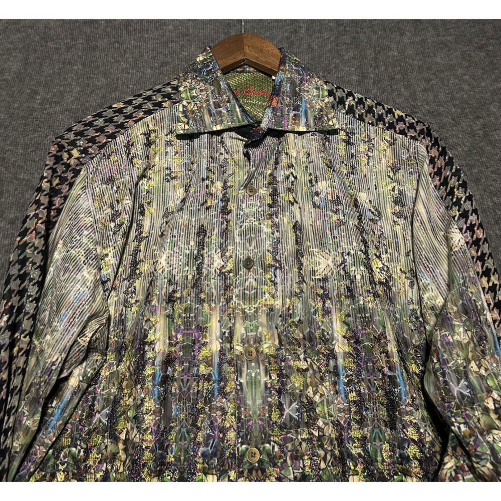 Robert graham limited edition button up shirt abstract geometric medium 465/774
